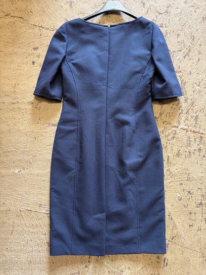 Abito Tubino in Lana Luisa spagnoli Blu Navy con Dettaglio Gold tag 42